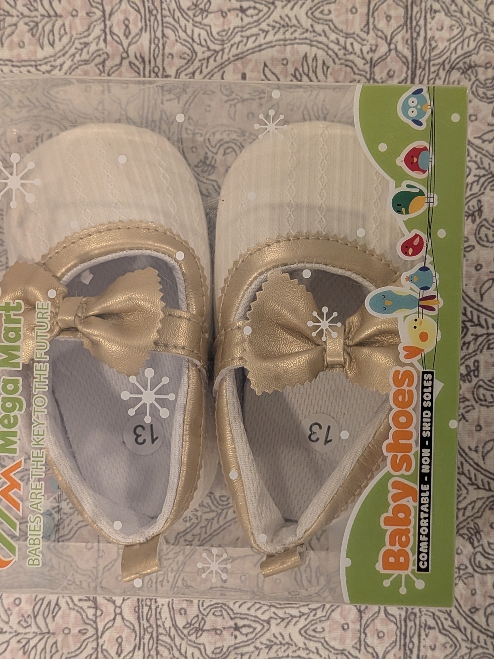 Baby Girl Shoes 12M | White Gold | Dress Shoes | Holiday | Photo Shoot